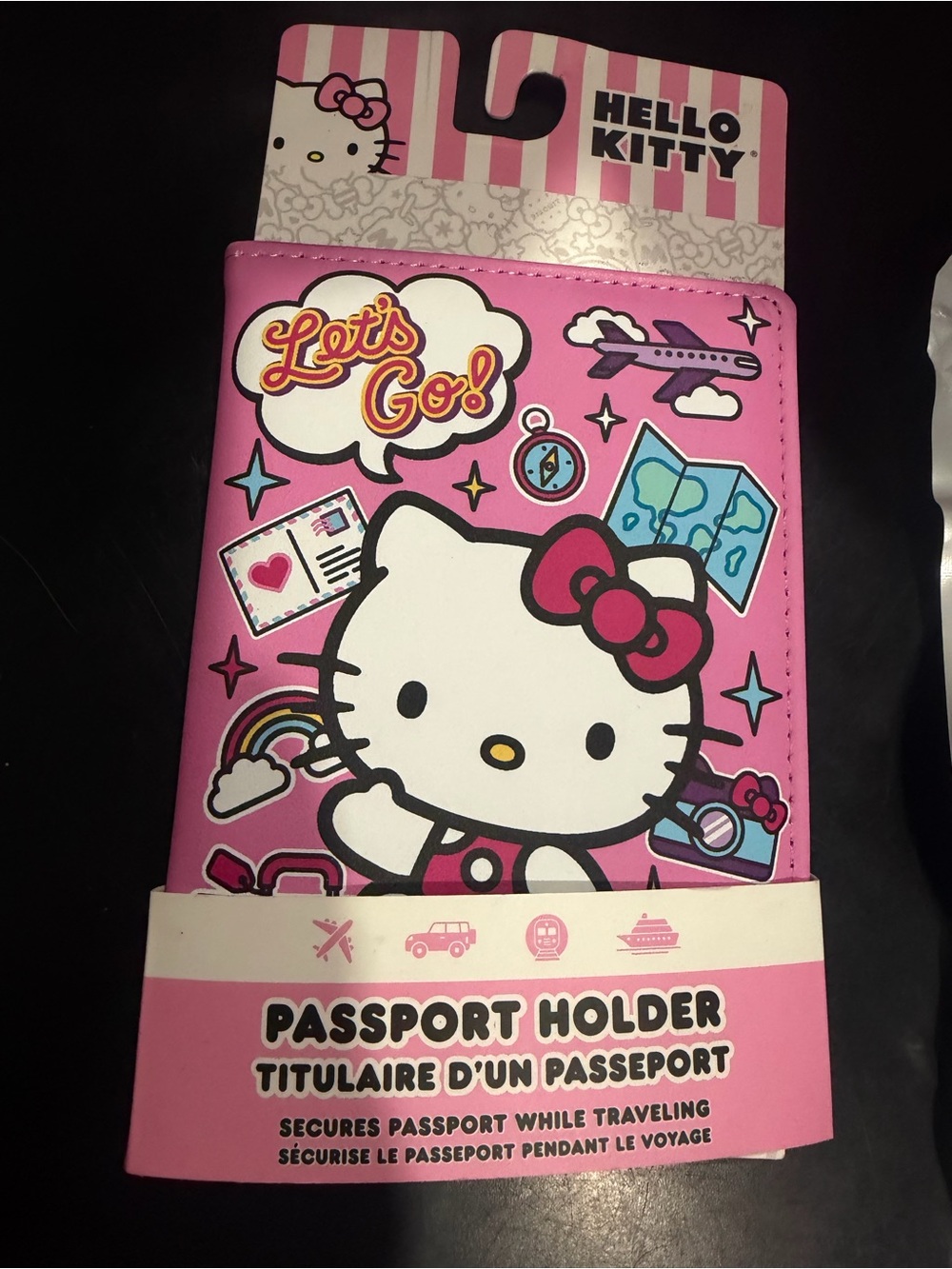 Hello Kitty Pink Travel Passport Cover with Graphic Print
